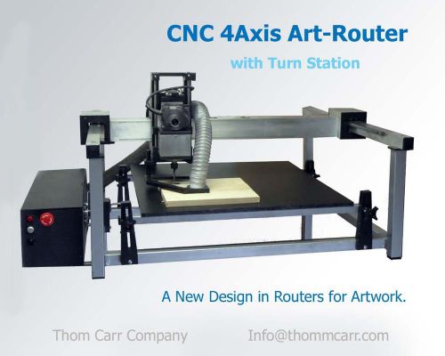 CNC  4 Axis Art-Router with Turn Station and PC with Software