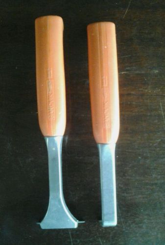 2 sandvik  scraper w blades woodworking re-finishing sweden triangle &amp; rectangle for sale