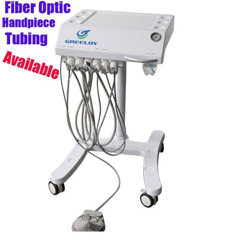 New Mobile Dental Delivery Cart Unit Kit +Fiber Optic Handpiece Tubing (11 in 1)