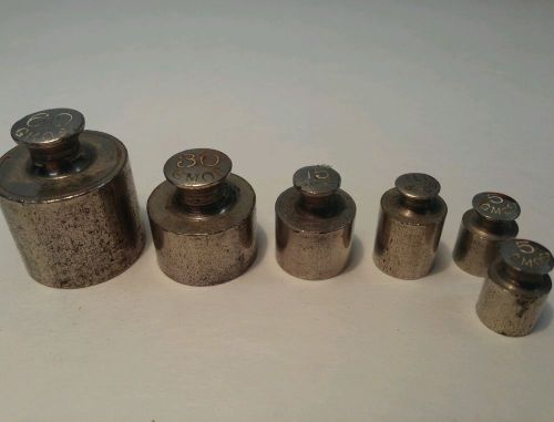 Vintage- 60, 30, 15, 10, 5 and Another 5- GMOS Weights For Scale- Steel