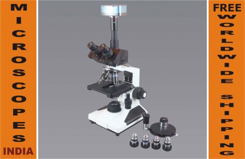 High Power Professional Trinocular Phase Contrast Microscope w 9 Mp USB Camera