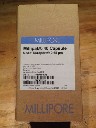 Millipore millipak 40 disposable filter 0.65 um- 1 unit.  cat. no. tankmpk02. for sale