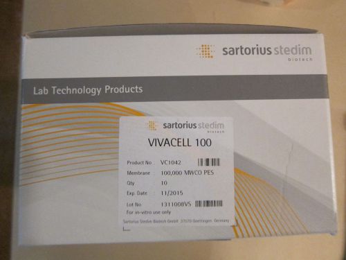 Sartorius vivacell 100; vc1042; pes; 100,000 mwco; 8/pk. for sale