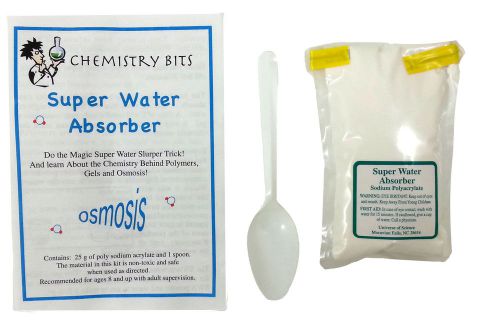 Super water absorber with 1lb refill sodium polyacrylate - chemistry bits polyme for sale