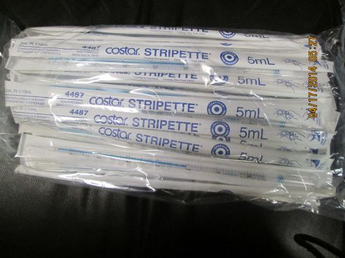 Pack of 50 NEW Corning Costar Stripette 5mL 4487 NonPyrogenic Serological Pipet