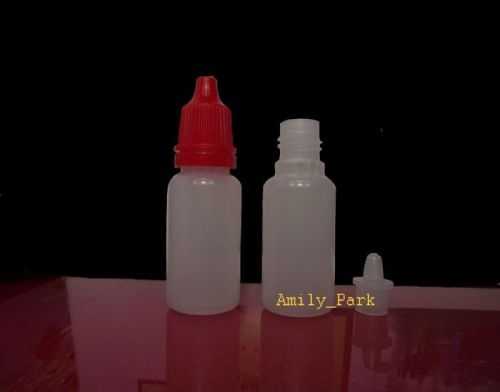 100Pcs 15ml  Empty Plastic Squeezable Dropper Bottles Eye Liquid Dropper LDPE