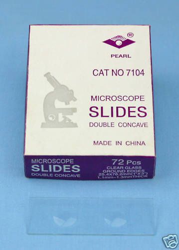 72 DOUBLE CONCAVE 2  WELL MICROSCOPE SLIDES