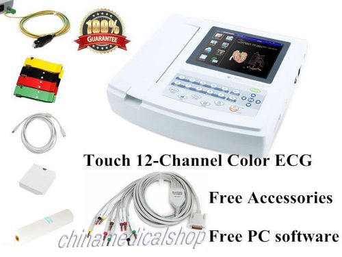 Contec digital portable 12 channel ecg/ekg machine electrocardiograph 12 leads for sale
