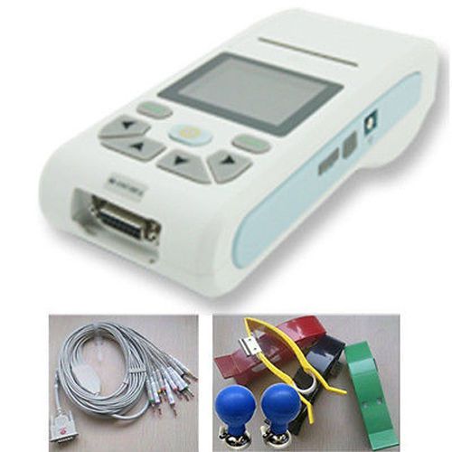 Portable ECG machine,12 lead Sync Collection, ECG waveform,Thermal Printer 90A