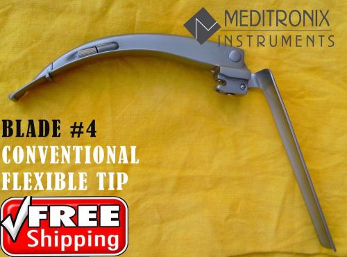 Brand new mccoy flexi-tip conventional laryngoscope blade # 4 by meditronix for sale