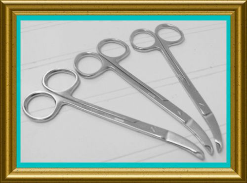 3 NORTHBENT Suture Stitch Scissors 4.75&#034; 12.1cm Curved  Stainless Steel