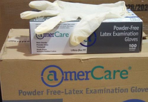 Amercare Ultraflex White Latex Exam Gloves 1 Case/1000 Gloves Sz Medium M