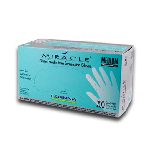 Adenna miracle nitrile powder free dental exam gloves, medium 200/bx for sale