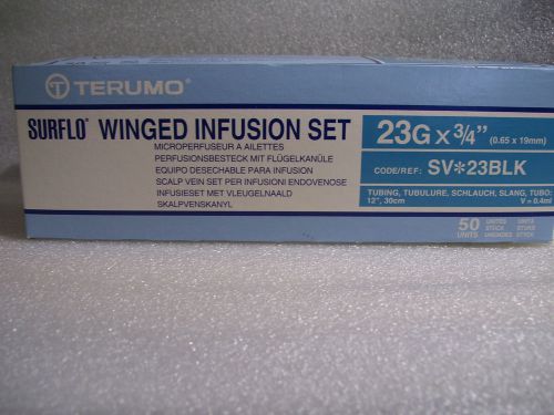 ! Terumo Surflow Winged Infusion Set  SV*23BLK 23g X 3/4&#034; Box of 50 Units