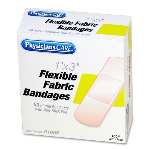 PhysiciansCare First Aid Adhesive Bandage Refill - 1&#034; x 3&#034; - 50/Box - Yellow
