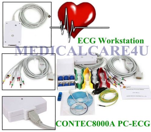 New,PC-ECG/EKG work station CONTEC8000A,free software analysis,12 leads resting