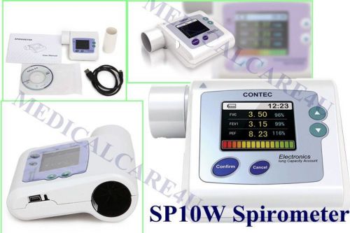 SP10W Handheld Spirometer Lung Check,Pulmonary Function,PC Software bluetooth