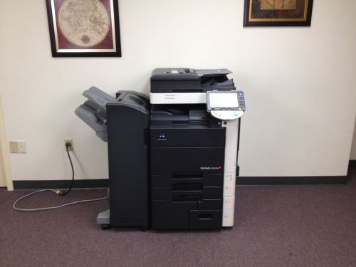 Konica bizhub c552 color copier machine network printer scanner fax finisher for sale