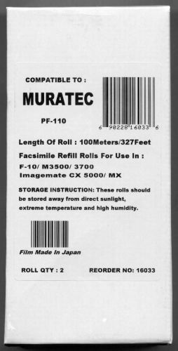 2-pk PF-110 Donor Film for Murata Muratec F-10 M3500 M3700 ImageMate MX CX 5000