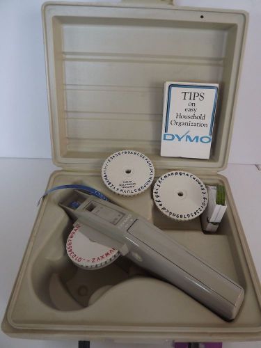 Vtg Dymo M-6 Labeling Kit Bundle Case 3 wheels 2 label cartridges INSTRUCTIONS