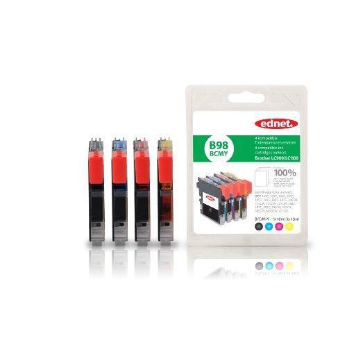 4 ednet Inkjet Print Cartridges Multipack replaces Brother LC980, LC1100 color 1