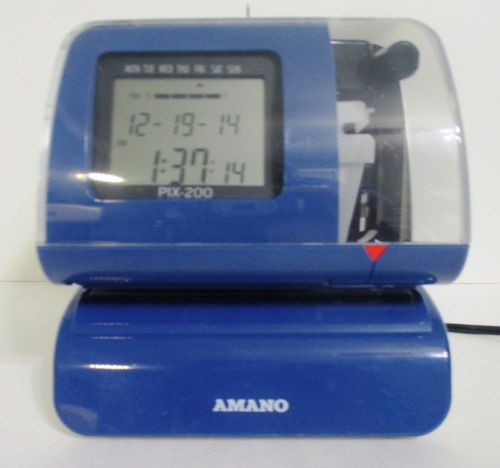 Amano time clock pix-200/0400 electronic time recorder &amp; date stamp punch for sale