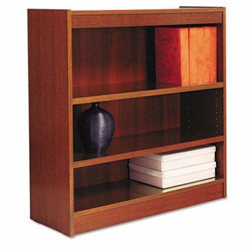 Alera Square Corner Wood Veneer Bookcase, 3-Shelf, Medium Cherry (ALEBCS33636MC)