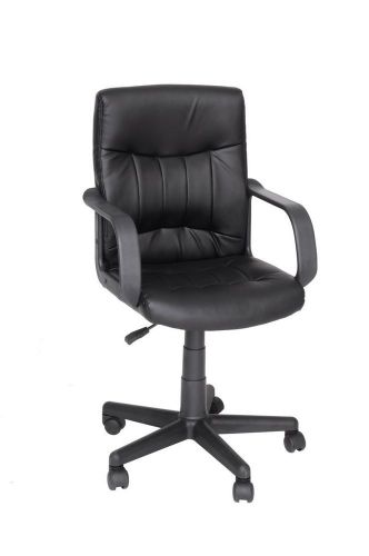 Excellent black pu leather office/computer chair with arms / adjustable height for sale