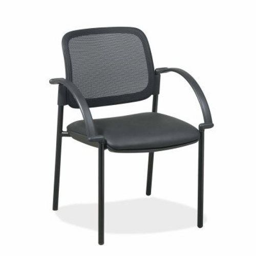 Lorell Guest Chairs, 24&#034;x23-1/2&#034;x32-3/4&#034;, Black Faux Leather Seat (LLR60462)