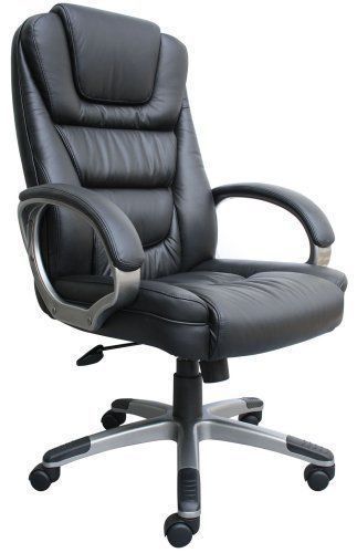 Black LeatherPlus Executive Office Chair Modern Computer Managerial Meeting T