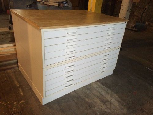 10 drawer flat file art prints blueprint architect cabinets  mayline 45 1/2&#034; w for sale