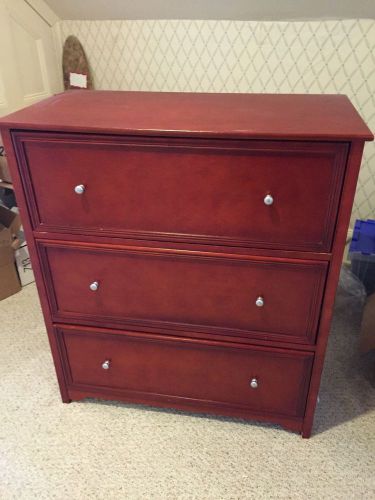 3 drawer lateral size file cabinet in redwood color wood for sale
