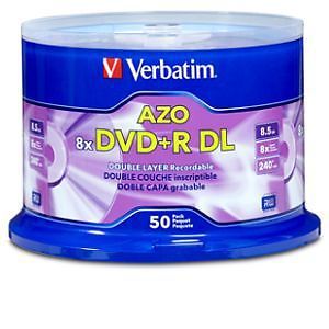 Verbatim DVD+R DL 8.5GB 8X 50 Pack Spindle