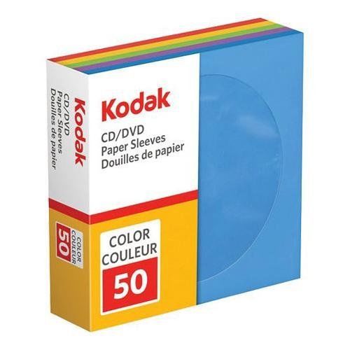NEW Kodak CD/DVD Multi-Color Paper Sleeves  50 Pack