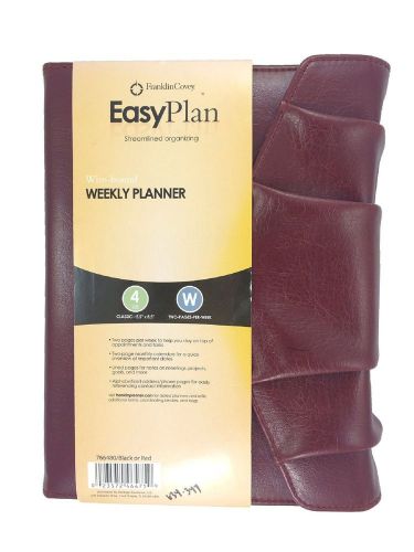 Franklin covey  easy plan day planner wire-bound starter set (red) new for sale