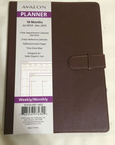 2015 Avalon Day Planner BROWN weekly Appointment Calendar Monthly 18 Months