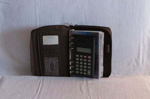 6 Ring Brown Leather Magic Calendar Planner Diary with Calculator