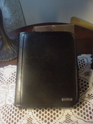 Franklin covey model 12215  1.5&#034; black leather 7 ring zippered binder for sale