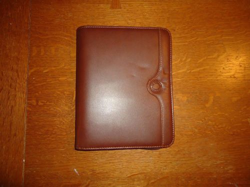 Brown Leather Fact Centre Day Runner Notebook Binder Office Organizer