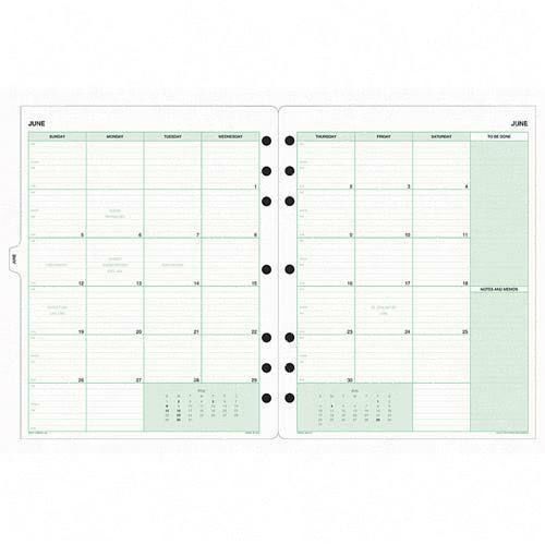 Daytimer calendar refill, jan. dec., 2 ppm, folio, 8 1/2&#034;x11&#034;. sold as each for sale