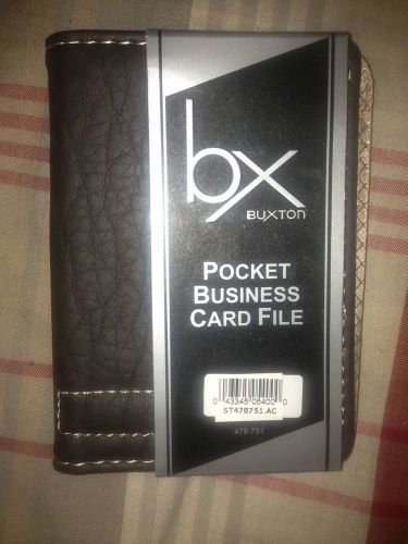 Buxton Pocket Business Card File - Black &amp; Gold w/ Gold Stitching 3X1