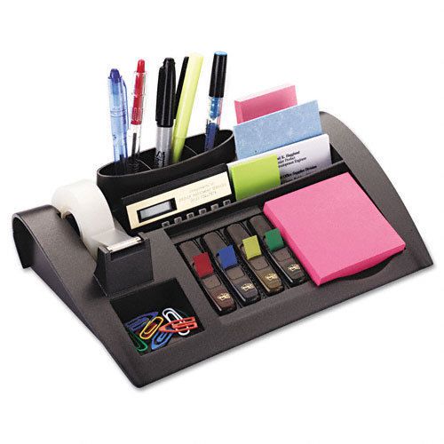 Post-it notes dispenser w/weighted base, plastic, 12x8x2, charcoal gray (mmmc50) for sale
