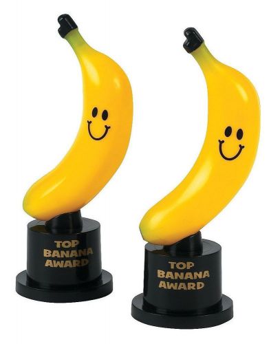 Employee &amp; Boss of The Month Top Banana Award Trophies Funny Plastic Bulk Gift
