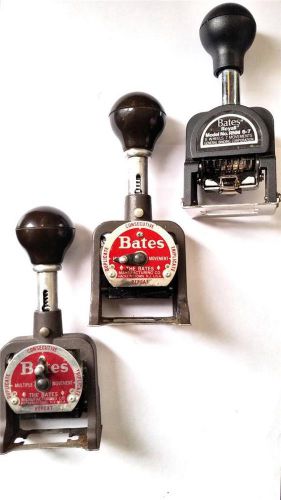 Lot 3 Vintage Bates Royal RNM 6-7 Wheels Numbering Machines Stamp