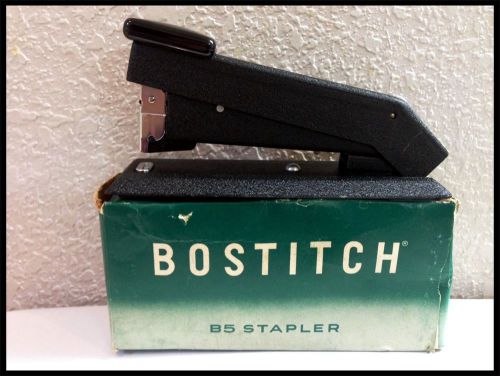 Original Vintage Bostitch B5 Black Desk Stapler With Original Box