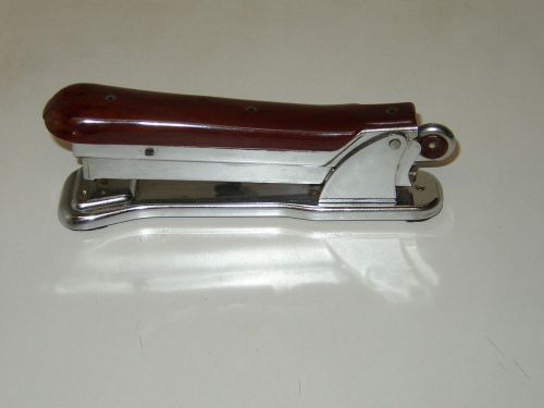 Vintage ACE Liner 502 LiftTop Stapler Reddish Brown Swirl BakeliteTop / Chrome