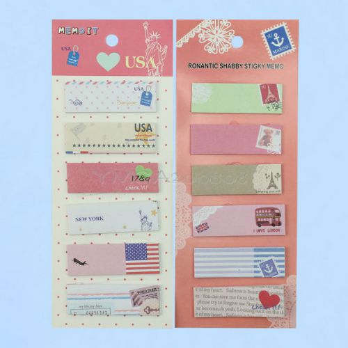 2x Mini Bookmark Writing Marker Memo Flags Index Notepad Tab Sticky Notes Work