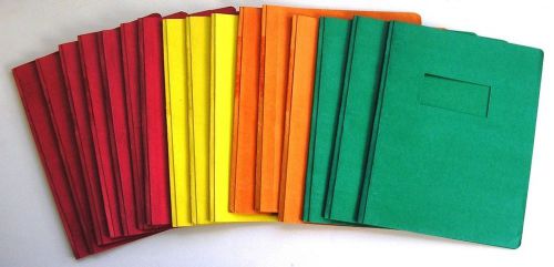 16 Portfolo/Report Covers w Fasteners+Title Box Window: Red,Yellow,Orange,Green