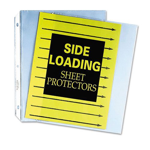 Side loading polypropylene sheet protector, clear, 11 x 8 1/2, 50/bx for sale