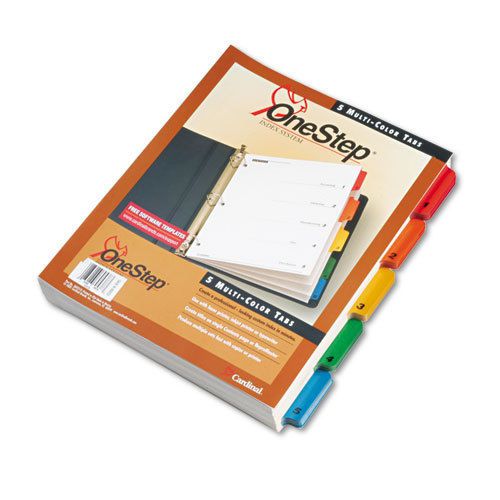 QuickStep OneStep Bulk Index System, Title: 1-5, Letter, Multicolor, 24 Sets/Box